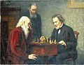 Image 19Richard Creifelds, c. 1886, The Veterans, Brooklyn Museum (from Chess in the arts)