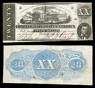 $20 (T51) Tennessee State Capitol; Alexander H. Stephens Keatinge & Ball (Columbia, S.C.) (776,800 issued)