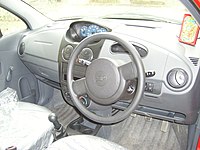 Interior view with the centrally mounted dashboard console