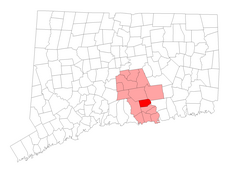 Chester's location within Middlesex County and Connecticut