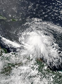 A satellite image of Hurricane Elsa on July 2, 2021.