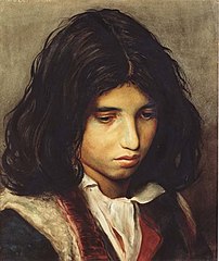 Franz von Defregger: Half portrait of a gypsy boy (1873, gouache)