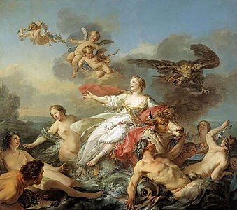 The Rape of Europa by Jean-Baptiste Marie Pierre (1750)