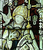 Saint David, stained glass window in Jesus College Chapel, Oxford