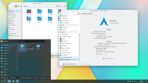 使用亮色及暗色两种主题的KDE Plasma 5