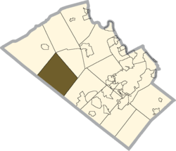 Location of Weisenberg Township in Lehigh County, Pennsylvania and of Lehigh County in Pennsylvania