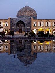 Showing the entrance and the dome which does not stand directly behind the entrance, but is offset to the south.