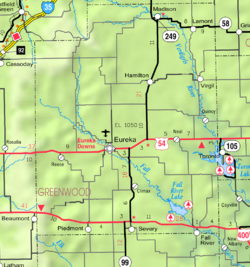 KDOT map of Greenwood County (legend)