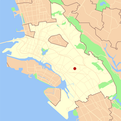 Location of Maxwell Park in Oakland
