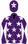 Purple, white stars, diabolo on sleeves and star on cap