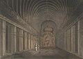 Viswakarma, Ellora, a chaitya worship hall built around 650 CE, by Thomas Daniell and James Wales, 1803
