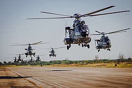 Brazilian Navy squadron of EC725s in flight