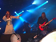 Amberian Dawn on stage in 2009