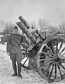 Colonel C. Deems with a 75mm Split trail gun, Le Valdahon, 31 January 1919
