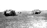 Disabled British tanks at Cambrai