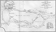 1841年5月26日英舰位置图。路易莎号在左上角商馆以西