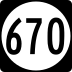 State Route 670 marker