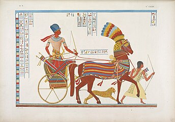 Ramesses II on an Egyptian chariot