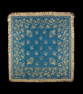 An early 19th-century Russian silk embroidered headscarf.[35]