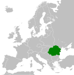 领土范围鼎盛时期的罗马尼亚王国（1939年初）