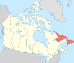 纽芬兰与拉布拉多省在加拿大的位置