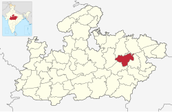 Location of Katni District in Madhya Pradesh