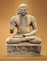The Mankuwar Buddha, with inscribed date "year 129 in the reign of Maharaja Kumaragupta", hence 448 CE.[55] Mankuwar, District of Allahabad. Lucknow Museum.[43][56]