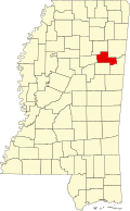 克莱县在密西西比州的位置