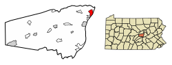 Location of Shamokin Dam in Snyder County, Pennsylvania.