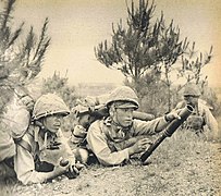 Type 90 helmets worn by the Japanese during the Second World War