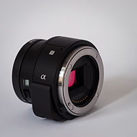 Sony Alpha ILCE-QX1 APS-C-frame camera without body cap