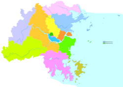 图深紫色部分 为福州市台江区范围