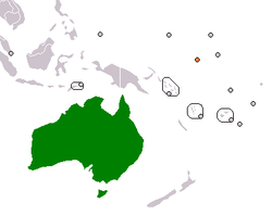 Map indicating locations of Australia and Nauru