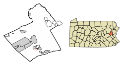 Location of Weissport in Carbon County, Pennsylvania