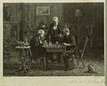Engraving of The Chess Players by Eakins student Alice Barber Stephens (circa 1880).