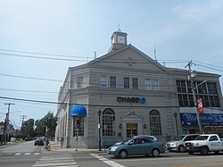 The Franklin National Bank (now a Chase bank), a historic landmark in Franklin Square, in 2016.