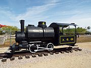 This Porter 0-4-0 is an 18" gauge locomotive that was once used as a copper mining locomotive. Built in Pittsburgh, Pennsylvania in 1887, this locomotive was operated by the Detroit Copper Company at their Morenci, Arizona mine. The locomotive is located at 23280 N 43rd Ave.