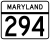Maryland Route 294 marker
