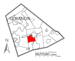 Location in Lebanon County, Pennsylvania