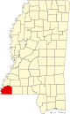 标示出威尔金森县位置的地图