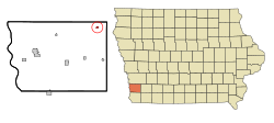 Location of Henderson, Iowa