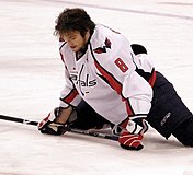 Alex Ovechkin stretching groin