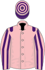 Pink, purple epaulets, striped sleeves, purple and pink hooped cap
