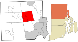 Location in Providence County and the state of Rhode Island.