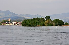 Lützelau and Rapperswil, view from Ufenau island