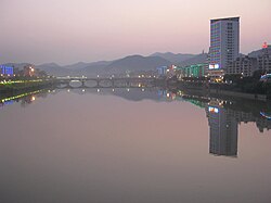 Sha River (沙溪) shortly after sunset