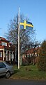 降半旗的瑞典国旗