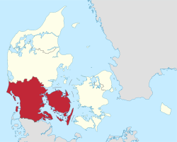 南丹麥大區的位置