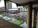 Concrete columns in the pond next to Lakeside Terrace