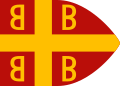 东罗马帝国、拜占庭帝国巴列奥略王朝时期的皇家旗帜，早期用拉布兰旗[1]